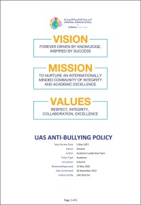 Final 270501 UAS AntiBullying Policy-1